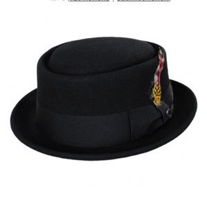 Jaxon wool felt pork pie hat black